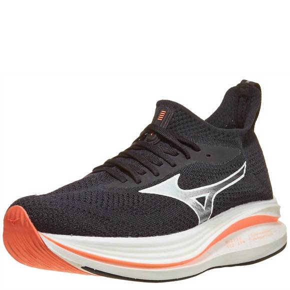 NEW MIZUNO men's neo zen sneakers in black fiery coral - Picture 1 of 3